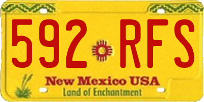 NM license plate 592RFS
