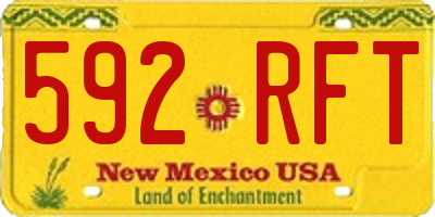 NM license plate 592RFT