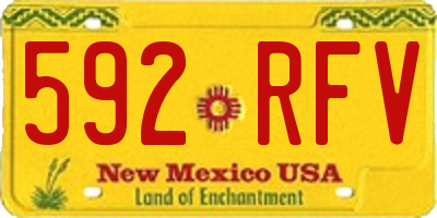 NM license plate 592RFV