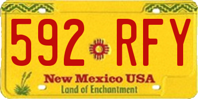 NM license plate 592RFY