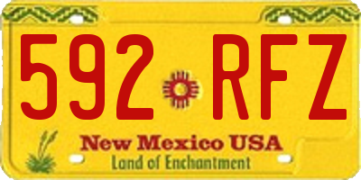 NM license plate 592RFZ