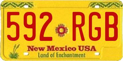 NM license plate 592RGB