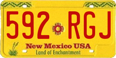 NM license plate 592RGJ