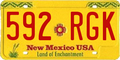 NM license plate 592RGK