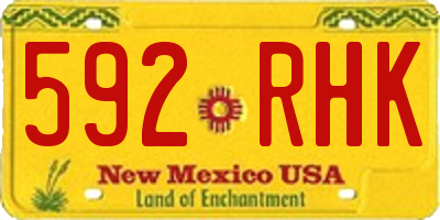 NM license plate 592RHK
