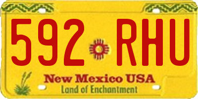 NM license plate 592RHU