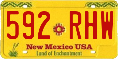 NM license plate 592RHW