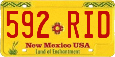 NM license plate 592RID