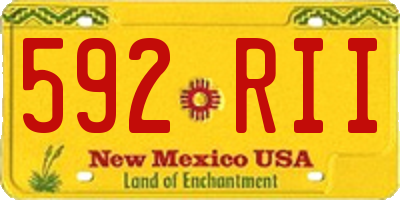 NM license plate 592RII