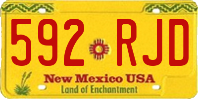 NM license plate 592RJD