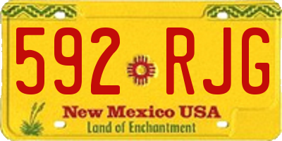 NM license plate 592RJG