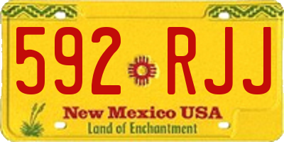 NM license plate 592RJJ