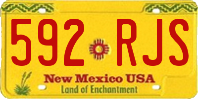 NM license plate 592RJS