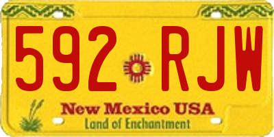 NM license plate 592RJW
