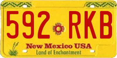NM license plate 592RKB
