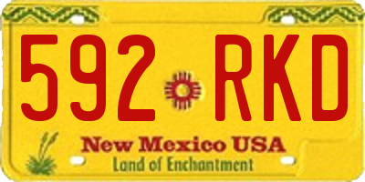 NM license plate 592RKD