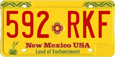 NM license plate 592RKF