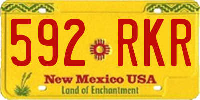 NM license plate 592RKR