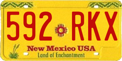 NM license plate 592RKX