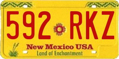 NM license plate 592RKZ