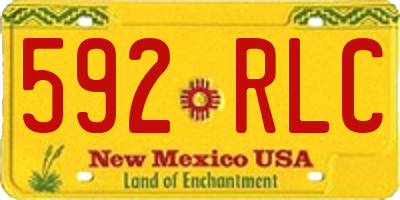 NM license plate 592RLC