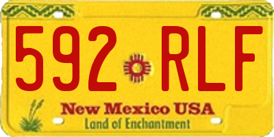 NM license plate 592RLF