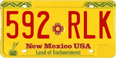 NM license plate 592RLK