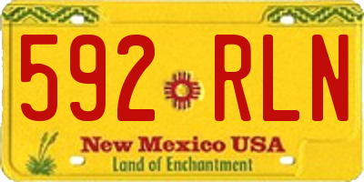 NM license plate 592RLN