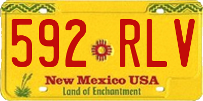 NM license plate 592RLV