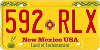 NM license plate 592RLX