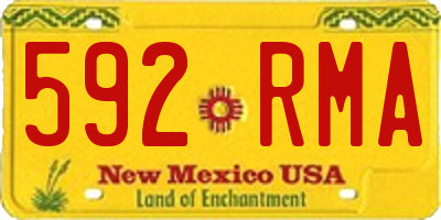 NM license plate 592RMA