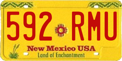 NM license plate 592RMU