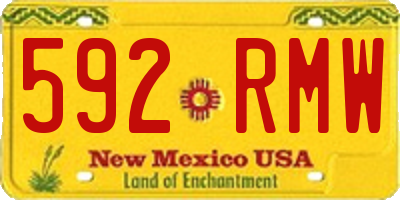 NM license plate 592RMW