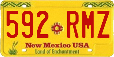 NM license plate 592RMZ