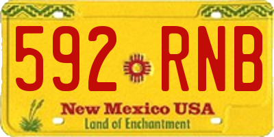 NM license plate 592RNB