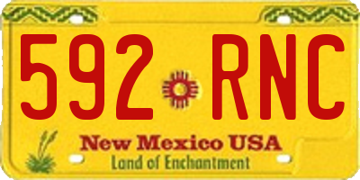 NM license plate 592RNC