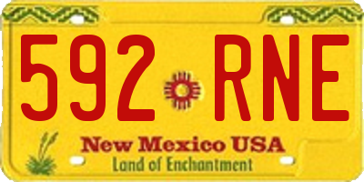 NM license plate 592RNE