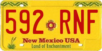 NM license plate 592RNF