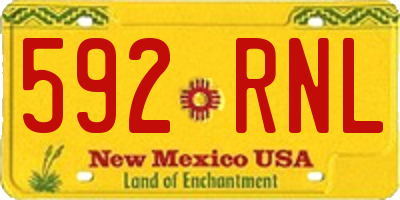 NM license plate 592RNL