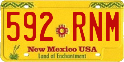 NM license plate 592RNM