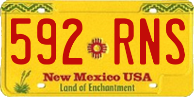 NM license plate 592RNS