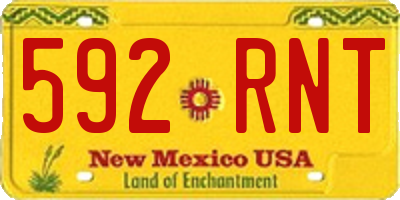 NM license plate 592RNT