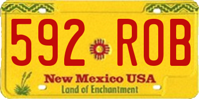 NM license plate 592ROB