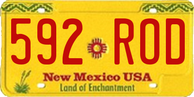 NM license plate 592ROD