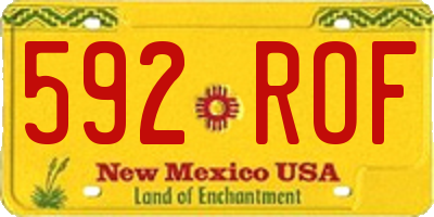 NM license plate 592ROF