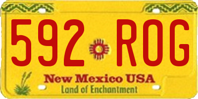 NM license plate 592ROG