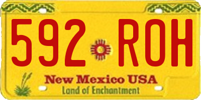 NM license plate 592ROH