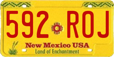 NM license plate 592ROJ