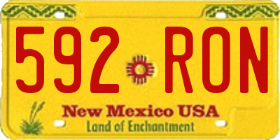 NM license plate 592RON