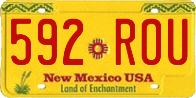 NM license plate 592ROU